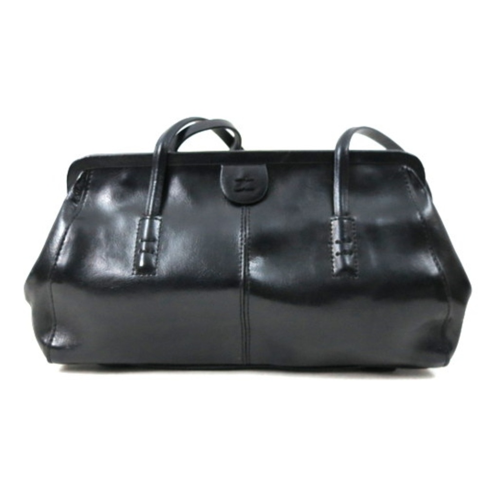 Black Leather Alfani Frame Purse / Shoulder Bag